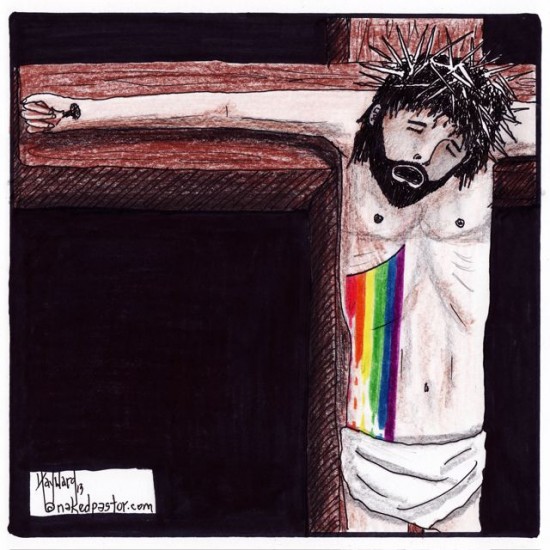rainbow blood of jesus cartoon by nakedpastor david hayward