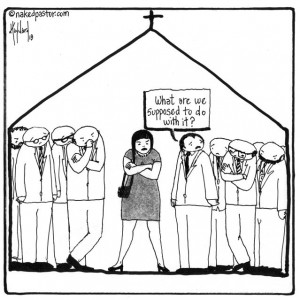 problem of women in the church cartoon by nakedpastor david hayward