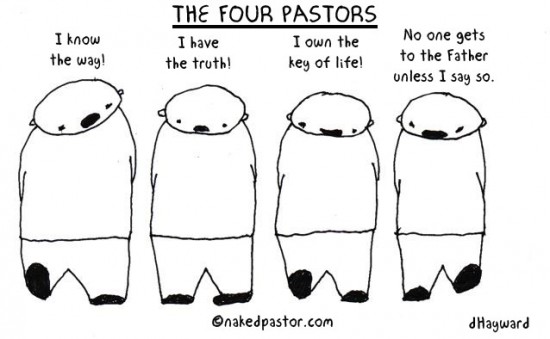 four pastors cartoon by nakedpastor david hayward