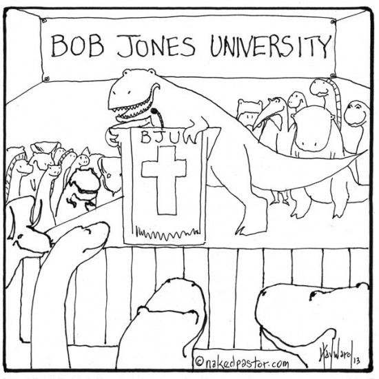 fundamentalist dinosaurs cartoon by nakedpastor david hayward