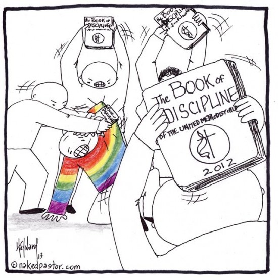 united methodist church book of discipline gay bashing cartoon by nakedpastor david hayward