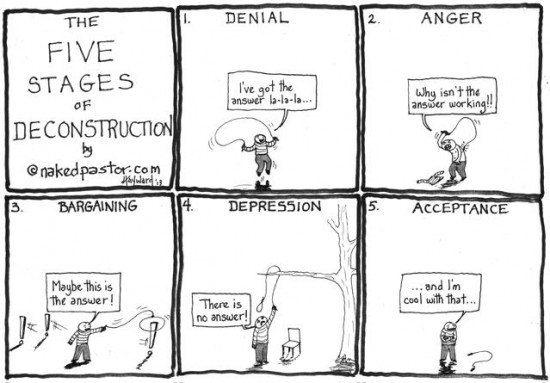 five stages of deconstruction cartoon by nakedpastor david hayward