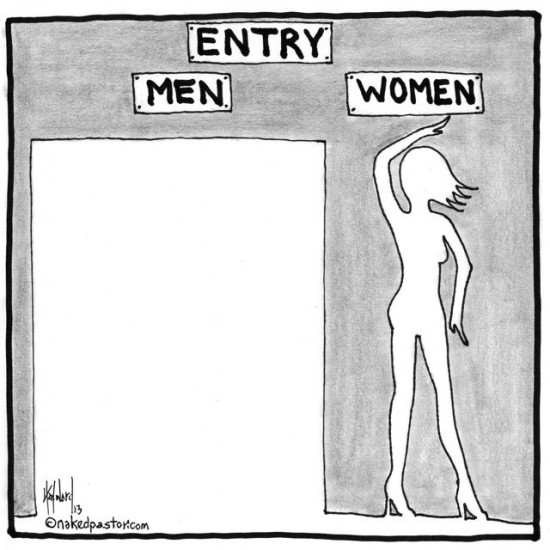 entry men and women cartoon by nakedpastor david hayward