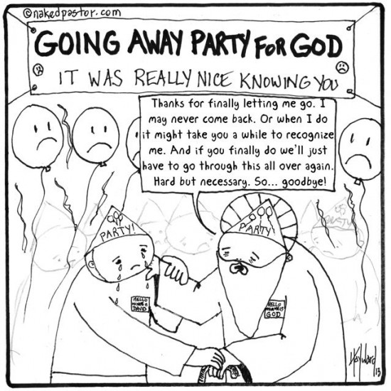 god's goodbye party cartoon by nakedpastor david hayward