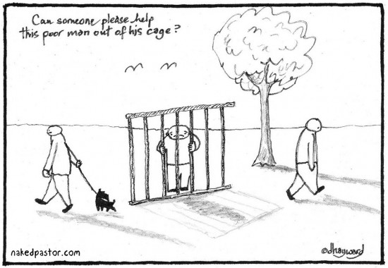 portable cage cartoon by nakedpastor david hayward