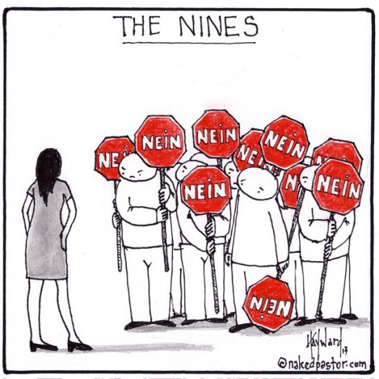 the nein nines cartoon by nakedpastor david hayward