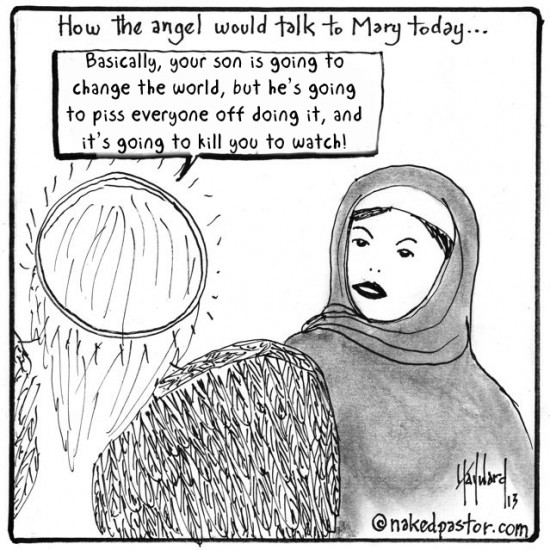 angel and mary cartoon by nakedpastor david hayward