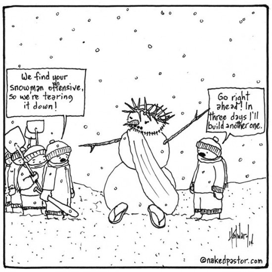 snowman jesus cartoon by nakedpastor david hayward