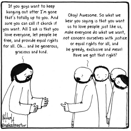 jesus gives advice about starting the church cartoon by nakedpastor david hayward