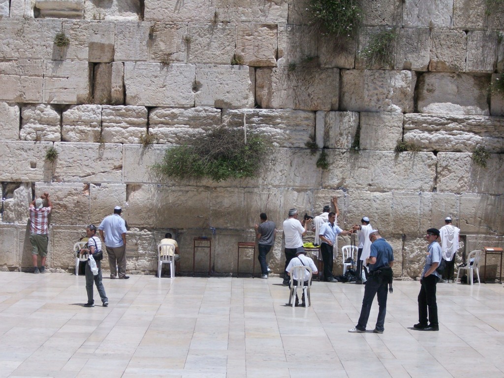The Western Wall, once part of the wall surrounding an outer courtyard of the Temple, is all that remains of the Second Temple, and is a place of longing and prayer today. 