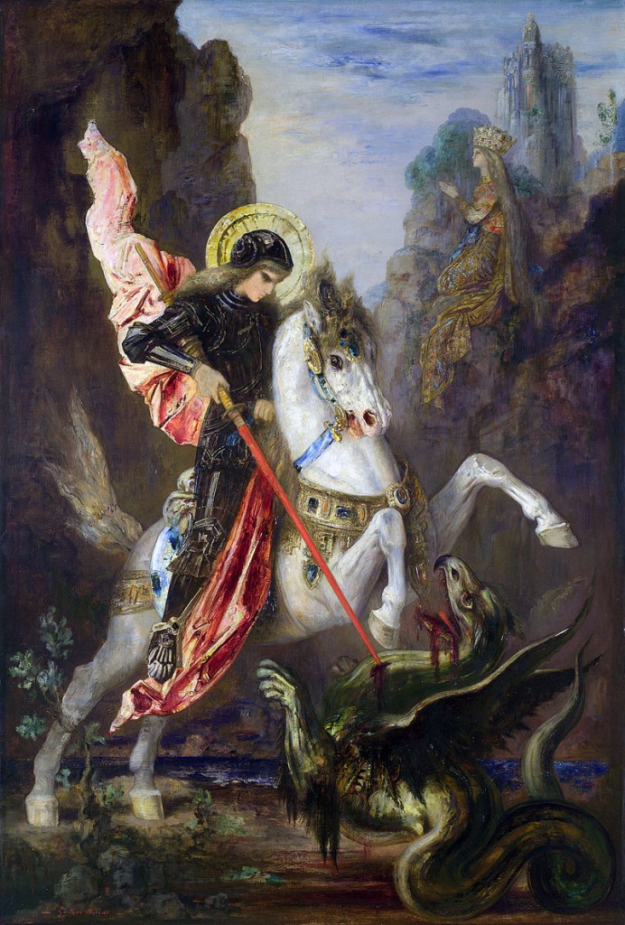 Saint George and the Dragon by Gustave Moreau, 1889/1890; public domain