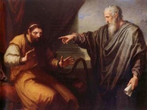 Nathan the prophet confronts King David: "You are the man" 