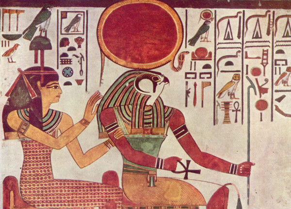 Imentet and Ra from the tomb of Nefertari"  From WikiMedia and Directmedia.  
