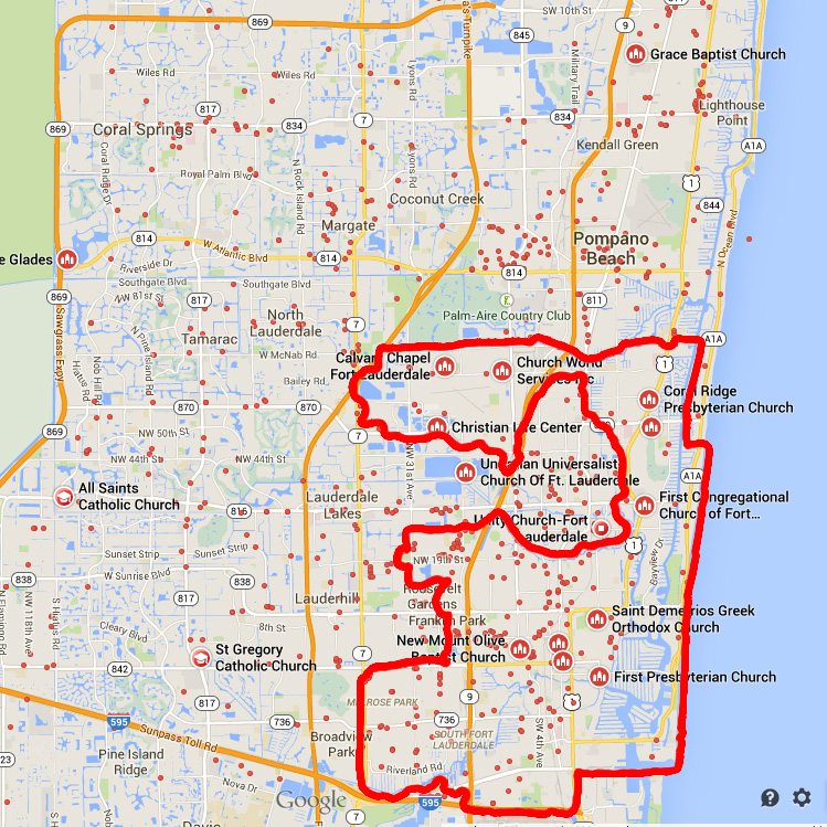 Fort Lauderdale On Map Of Florida Map