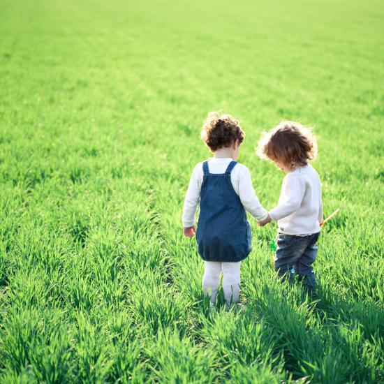 two kids playing