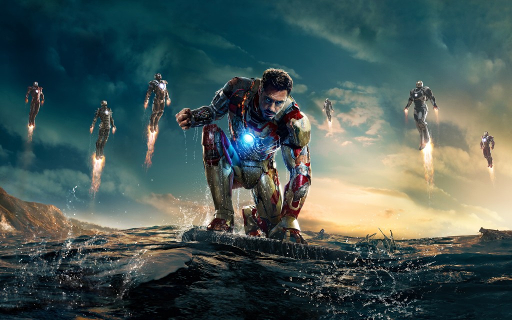 But for the ascending Iron Man suits in the background, this sums up the state of Tony Stark in the latest film.