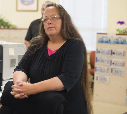 Kim Davis, Clerk of Rowan County, Kentucky, who has defied the Supreme Court in denying marriage licenses to same-sex couples.  