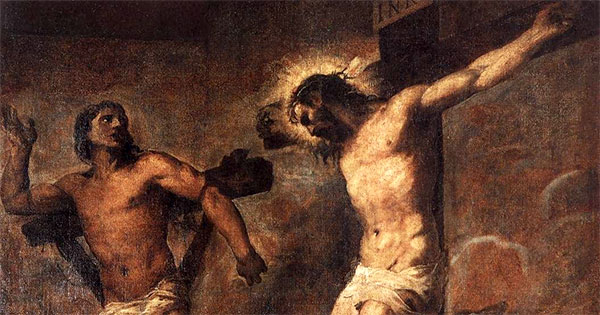 detail from Christ and the Good Thief, by Tiziano Vecelli (Titian), 1566