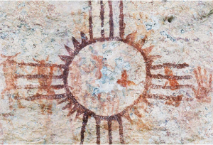 Historic pictograph at Meyer's Spring, Texas