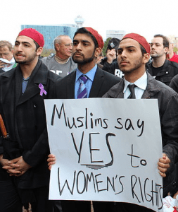 Muslim men supporting women's rights