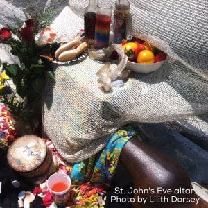 St John's eve altar, part of annual offerings in Voodoo. Photo by Lilith Dorsey