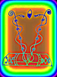 Veve Drawing for Damballa and Aida Wedo, image by Lilith Dorsey, all rights reserved.