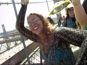 Second line across the Brooklyn Bridge. Photo by Lilith Dorsey