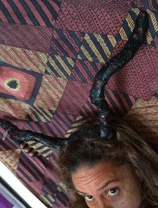 Krampus horns selfie by Lilith Dorsey. All rights reserved.