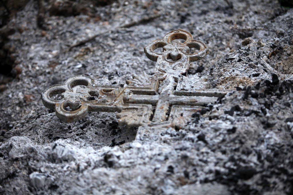 Burned cross