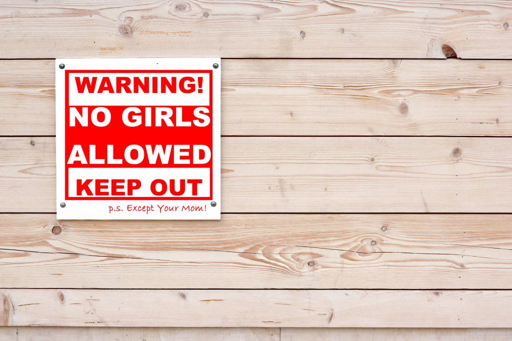 NO GIRLS ALLOWED Red White Warning Sign