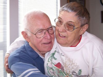 John and Sylvia McColman, December 29, 2003 — after 58 years of marriage. She would suffer a stroke 18 months after this picture was made, and would pass way 18 months after that.