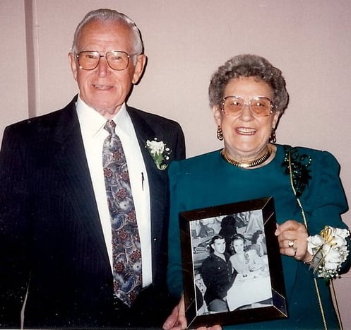 My Dad and Mom, John and Sylvia McColman, at their 50th Anniversary Celebration, 1995. Photo by Don McColman