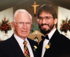 On my wedding day, June 26, 1993: the groom and his father, still dashing at age 70.