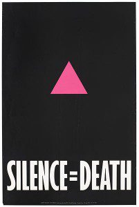 ACT UP "Silence = Death" poster, ca. 1987. Public domain.