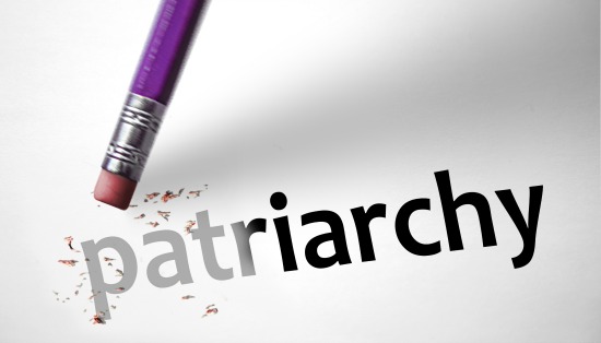 Eraser deleting the word Patriarchy