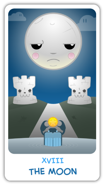 The Moon, from the Chibi Tarot