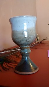 My kala cup/chalice. It used to be part of a pair. My mother bought them in Israel around 1970.