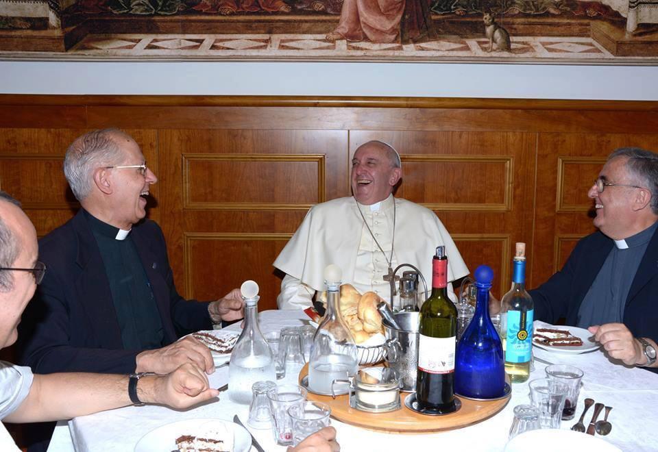 Celebrating the feast of St. Ignatius at Jesuit HQ in Rome Our sources tell us the joke was not actually about world  domination.