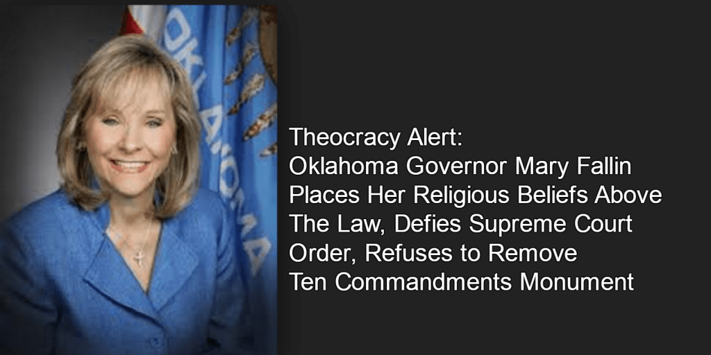 Contempt of Court: Oklahoma Governor Refuses to Remove Ten Commandments