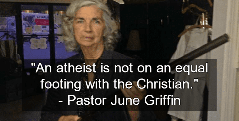 Pastor June Griffin Threatens Atheists In Tennessee (Image via Facebook)