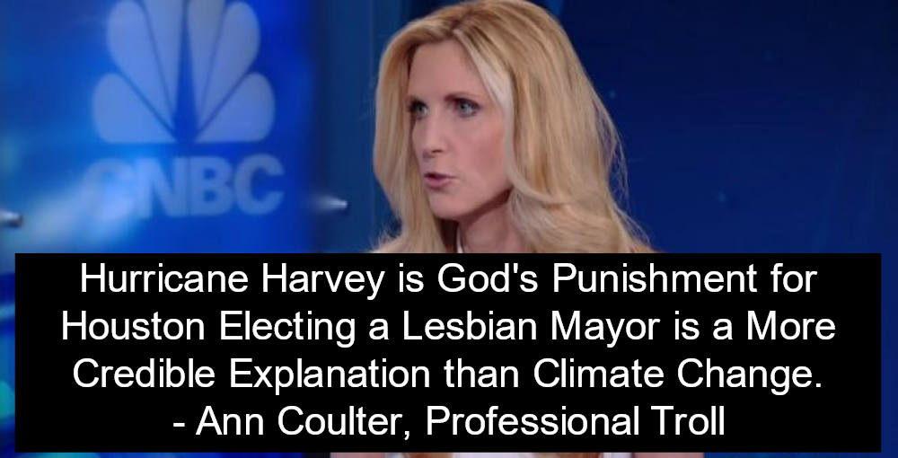 Ann Coulter: God Punishing Houston More Credible Cause Of Hurricane Than Climate Change (Image via Screen Grab)