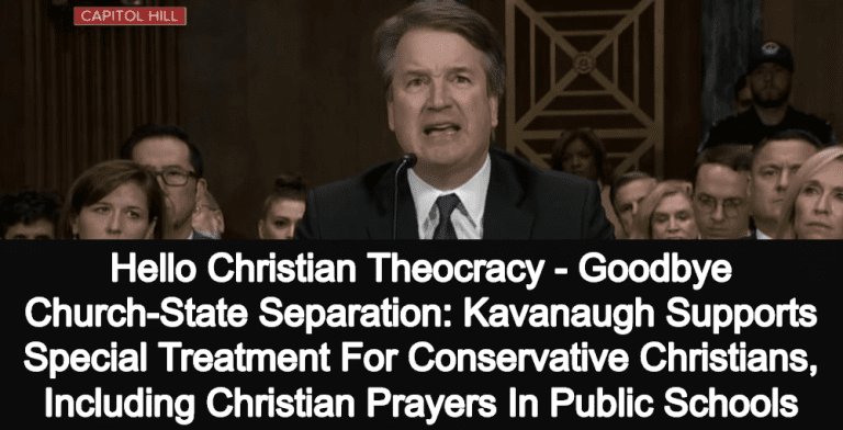 Brett Kavanaugh Confirmation: Hello Christian Theocracy; Goodbye Church-State Separation (Image via YouTube)