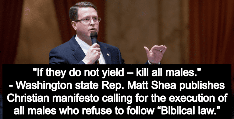 Gop Lawmaker Matt Shea Releases Christian Manifesto Calling For Biblical Law
