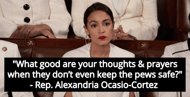 Alexandria Ocasio-Cortez Asks: ‘What Good Are Your Thoughts And Prayers?’ (Image via Twitter)
