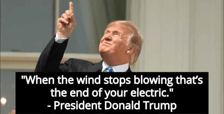 Donald Trump Thinks Wind Power Is Bad Because The Wind Might Not Blow (Image via Twitter)