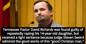 Pastor Who Repeatedly Raped Daughter, 14, Gets Light Sentence Because Jesus (Image via Twitter)
