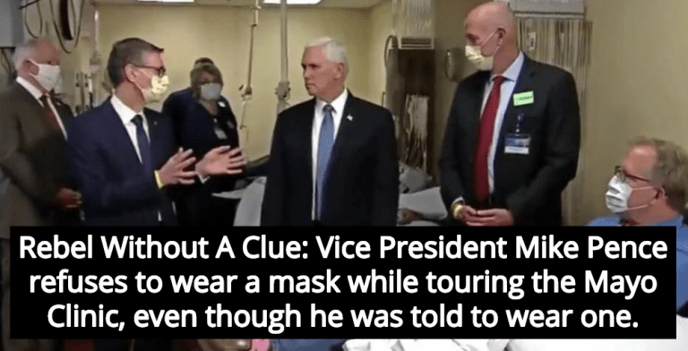 Vice President Mike Pence Refuses To Wear Mask While Touring Mayo Clinic (Image via Screen Grab)