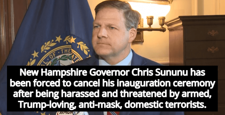 N.H. Gov. Cancels Inauguration Ceremony After Threats From Armed Anti-Mask Protestors (image via Twitter)