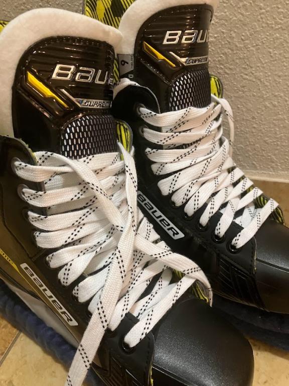 A pair of Bauer M3 Hockey Skate, fresh from the box