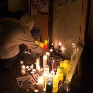 Vigil Altar in Oakland CA. Photo by T. Coyle